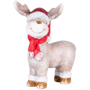 Рождественская фигурка MаgiсHome, Олень с красным шарфом, полирезина, 20x20x24 см Рождественская фигурка MаgiсHome, Олень с красным шарфом, полирезина, 20x20x24 см