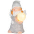 MagicHome Christmas figūra, Eņģelis ar sniega globusi, LED, terakota, 13,5x13x20 cm