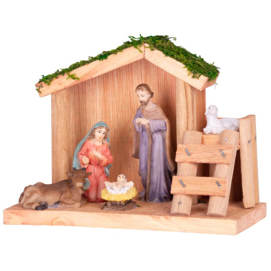 Ziemassvētku rotājumi MagicHome Christmas, Betlēme, koks, polirezīns, 15 cm Ziemassvētku rotājumi MagicHome Christmas, Betlēme, koks, polirezīns, 15 cm
