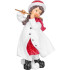 Decoration MagicHome Christmas, Little girl playing the flute, polyresin, 12x12x20 cm