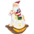 MagicHome Christmas rotājums, Ziemassvētku vecītis uz zirga, LED, polirezīns, 12x5,5x18 cm