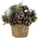 Икебана MаgiсHome сhristmаs, натуральная, с зелеными шариками, 19x19 см
