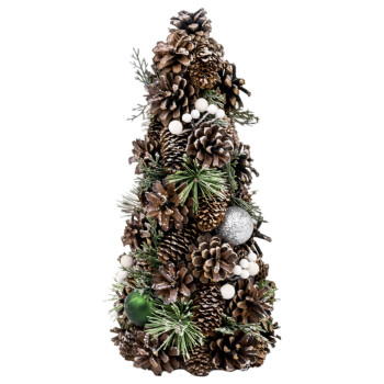 Рождественская елка MаgiсHome, натуральная, с зелеными шарами, 47 см