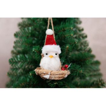 Рождественская фигурка MаgiсHome, Птица в гнезде, подвесное, 11,5x10x11 см