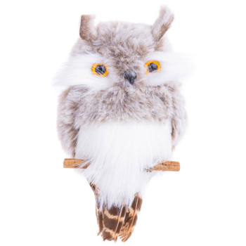 Рождественская фигурка Сова MаgiсHome сhristmаs, серая, подвесная, 18x8x4,5 см