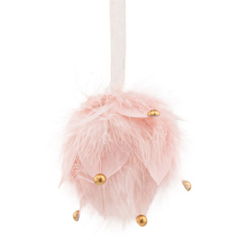 MagicHome Christmas rotājums, Bumba, dūnas, rozā, 10x10x9 cm