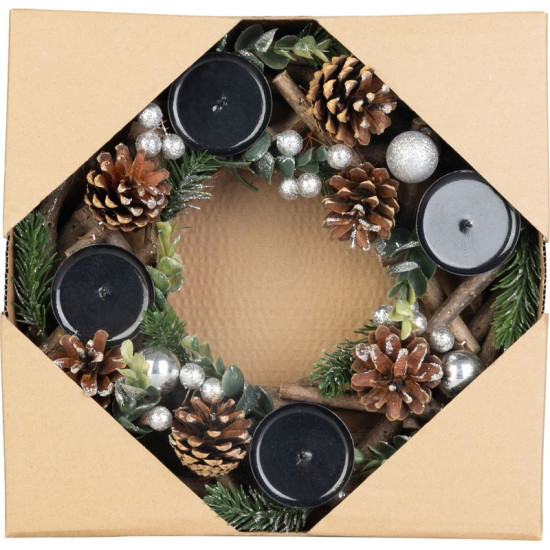 Рождественский венок MagicHome, Адвент, натуральный, 30 см