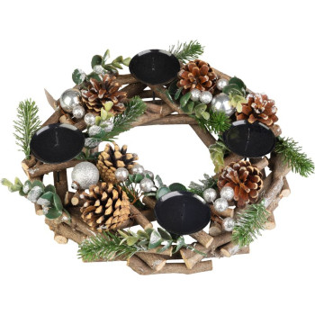 Рождественский венок MagicHome, Адвент, натуральный, 30 см