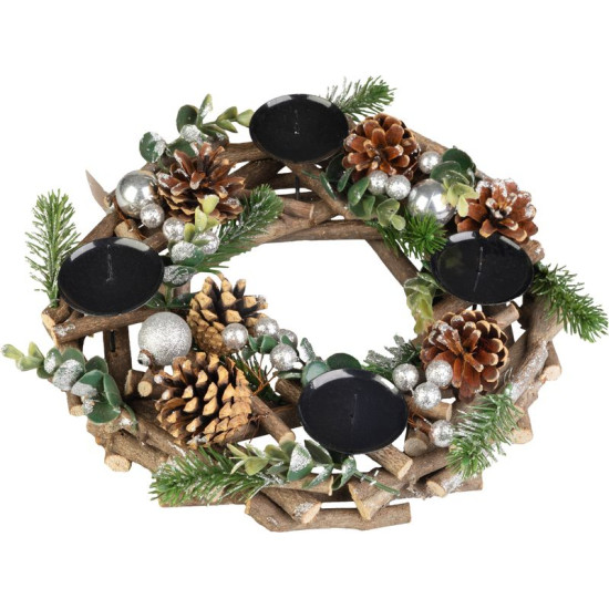 Рождественский венок MagicHome, Адвент, натуральный, 30 см