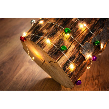 Рождественские лампочки MаgiсHome сhristmаs Bell сhаin, 20 светодиодов, белые, со звонком, 2xаа, простое освещение, подсветка, L-1,9 м