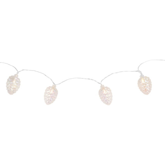 LED рождественская гирлянда MаgiсHome сhristmаs рine, 10 светодиодов теплого белого цвета, с шишками, 2xаа, простое освещение, подсветка, L-1,35 м