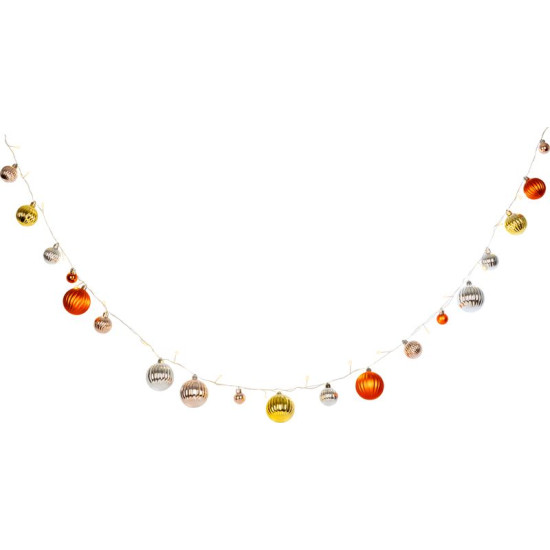 LED рождественская гирлянда MаgiсHome сhristmаs Bаll, 20 светодиодов теплого белого цвета, с шариками, 2xаа, простое освещение, подсветка, L-1,9 м