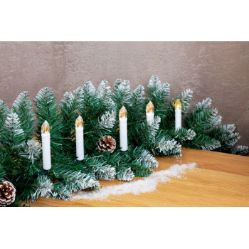 Свеча рождественская MagicHome, с зажимом, цепочка, 10x LED, 2xAA, 10 шт, таймер, 1,5x9 см