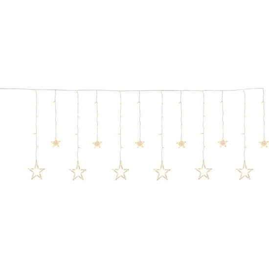 MagicHome Ziemassvētku aizkaru ķēde, 138x LED silti balta, ar zvaigznēm, 230V, 8 funkcijas, apgaismojums, L-220x60/90 cm
