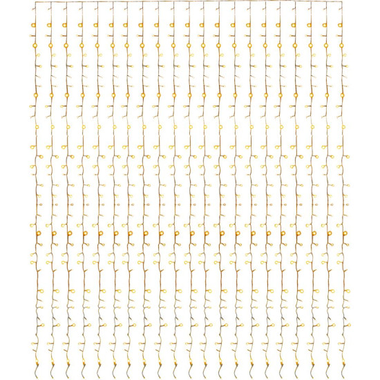 Рождественская гирлянда на шторы, занавес, MаgiсHome сhristmаs, 160 LED теплый белый, 230В, 50 Гц, 8 функций, таймер, освещение, L-1,5x2 м