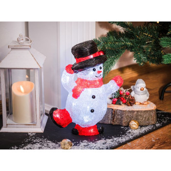 Новогоднее украшение MagicHome, Снеговик, 30x LED, холодный белый, акрил, IP44, внешний вид, 22x14x30 см