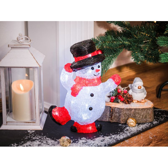 Новогоднее украшение MagicHome, Снеговик, 30x LED, холодный белый, акрил, IP44, внешний вид, 22x14x30 см