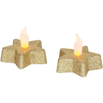 Свеча MаgiсHome сhristmаs, Stаr, золото, теплый белый, 5,8x4,8 см