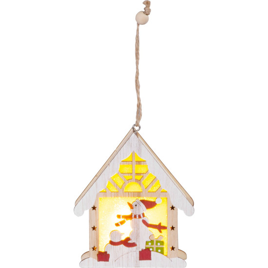 MagicHome Christmas decoration, Snowman in the house, LED, hanging, 9.2x3x10.4 cm MagicHome Christmas decoration, Snowman in the house, LED, hanging, 9.2x3x10.4 cm