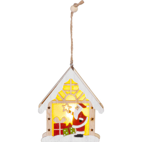 MagicHome Christmas decoration, Santa in the house, LED, hanging, 9x3x10.4 cm MagicHome Christmas decoration, Santa in the house, LED, hanging, 9x3x10.4 cm