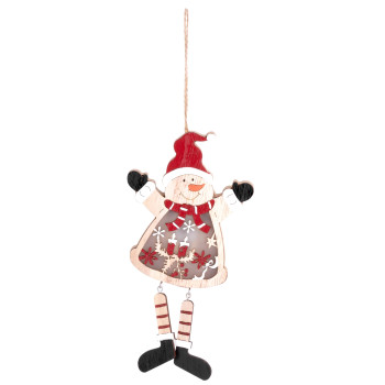 Рождественское украшение MagicHome, Снеговик, LED, подвесное, МДФ, 12,5x2x23,5 см