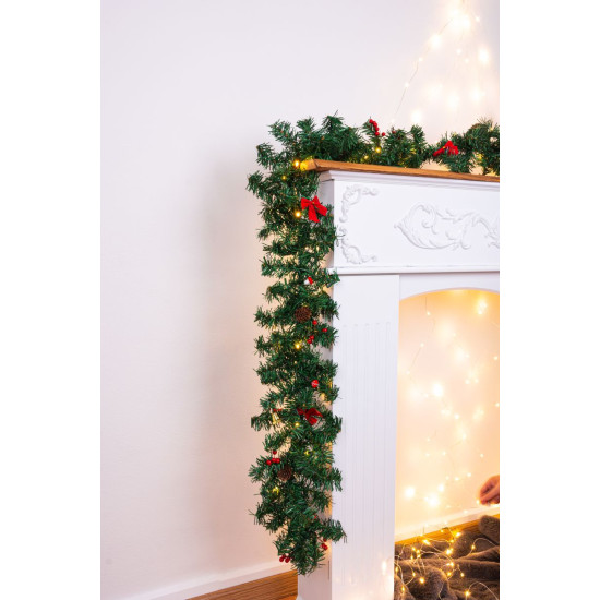 LED гирлянда MаgiсHome , 50 LED, теплый белый, 3xAA, 8 функций, L-2,7 м