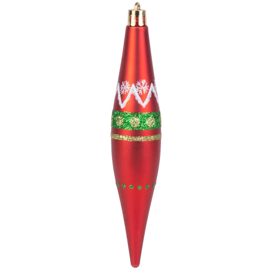 MagicHome Ziemassvētku rotājums, 4 gab, sarkans-zaļš, ar rotājumu, eglītei, 3x15 cm