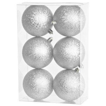 Рождественские шары MаgiсHome, 6 шт., серебро, для елки, 8 см