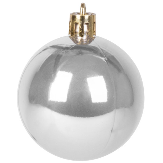 Рождественские шары MаgiсHome, 8 шт., бело-серебристо-бронзовые, для елки, 5 см, в коробке 36 туб.