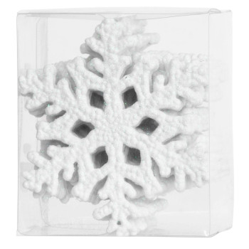 Новогоднее украшение MаgiсHome, снежинка, белая, на елку, 10 см, 12 шт.