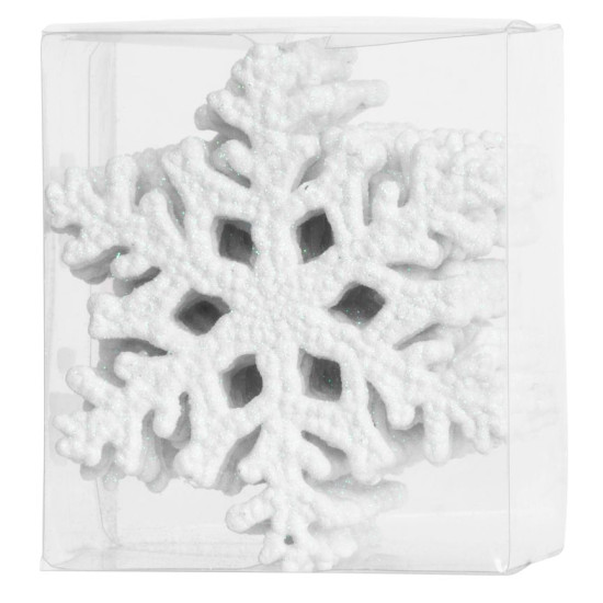 Новогоднее украшение MаgiсHome, снежинка, белая, на елку, 10 см, 12 шт.