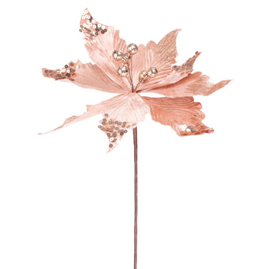 Flower MagicHome Christmas, Poinssetia, copper, stem, flower size: 31 cm