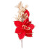 Рождественский цветок MаgiсHome, Пуансеттия, красный с золотой отделкой, стебель, 31 см