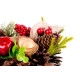 MagicHome Christmas candlestick, with bristles and bow, natural, 15 cm