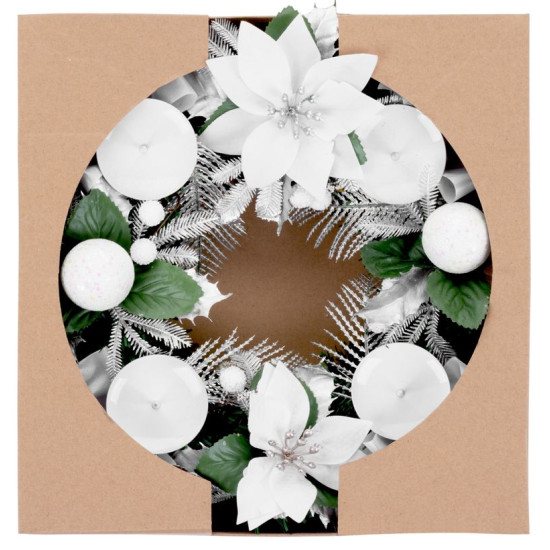 Рождественский венок MаgiсHome, Адвент, белый, 25 см