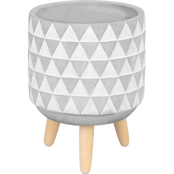 Dekorācija MagicHome, Puķu pods ar mozaīku, balts/pelēks, cements, 13x13x12 cm Dekorācija MagicHome, Puķu pods ar mozaīku, balts/pelēks, cements, 13x13x12 cm