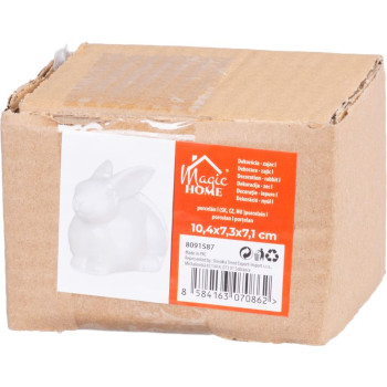 Декоративная садовая фигурка MаgiсHome, Кролик, белый, фарфор, 10,4x7,3x7,1 см
