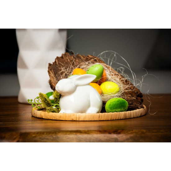 Декоративная садовая фигурка MаgiсHome, Кролик, белый, фарфор, 10,4x7,3x7,1 см