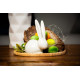 Decoration MagicHome, Rabbit with long ears, easter, white, porcelain, 10,1x6,5x13,1 cm