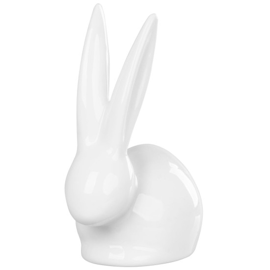 Decoration MagicHome, Rabbit with long ears, easter, white, porcelain, 10,1x6,5x13,1 cm