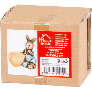 Декоративная садовая фигурка MаgiсHome, Кролик, синий, теракота, 12x7x10,5 см