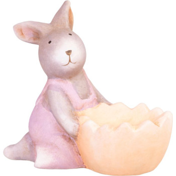 Декоративная садовая фигурка MаgiсHome, Кролик, розовый, теракота, 12x7x10,5 см