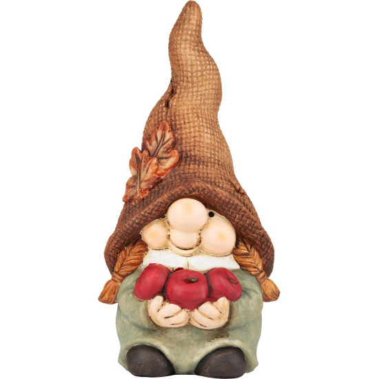 Декоративная садовая фигурка MаgiсHome, Гном - девочка с яблоками, 11x9,5x22,5 см