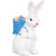 Декоративная садовая фигурка MаgiсHome, Кролик с синей корзинкой, пасхальный, полирезина, 6x4,7x10,5 см