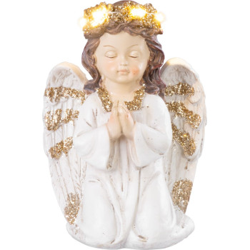 MagicHome dekorācija, Praying Angel, LED, polirezīns, kapam, 11,5x7,5x15,5 cm