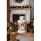 MagicHome Christmas lantern, white, with LED candle, warm white, 10x15/20 cm