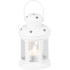 MagicHome Christmas lantern, white, with LED candle, warm white, 10x15/20 cm