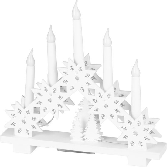 LED рождественский подсвечник MagicHome, 6x LED теплый белый, 2xAA, внутренний, 32x5x30,5 см