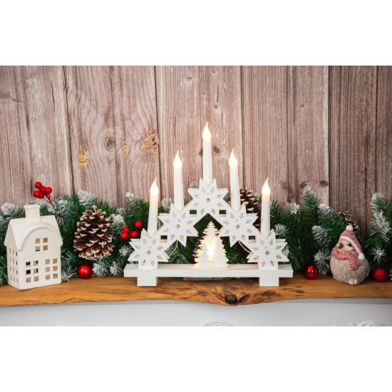 LED рождественский подсвечник MagicHome, 6x LED теплый белый, 2xAA, внутренний, 32x5x30,5 см