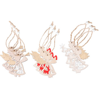 MagicHome Ziemassvētku rotājums, eņģelis, pakarināms, iepakojums. 9 gab., 5,5x7,5 cm